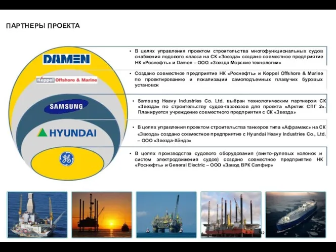 ПАРТНЕРЫ ПРОЕКТА В целях управления проектом строительства многофункциональных судов снабжения