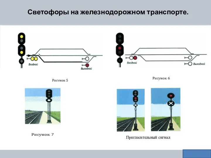 Светофоры на железнодорожном транспорте. Пригласительный сигнал