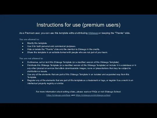 Instructions for use (premium users) As a Premium user, you can use this