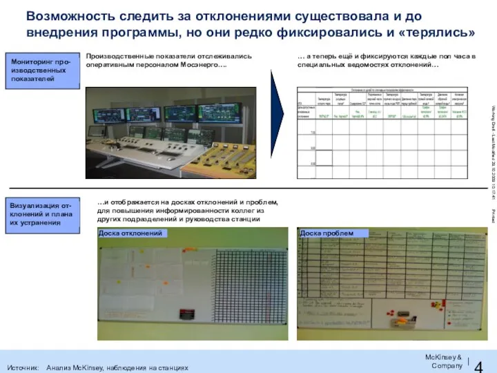 Возможность следить за отклонениями существовала и до внедрения программы, но