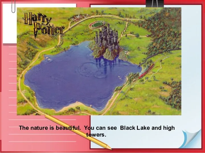 The nature is beautiful. You can see Black Lake and high towers.