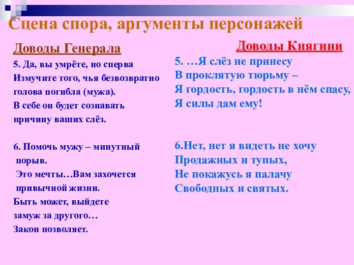 Сцена спора, аргументы персонажей Доводы Генерала 5. Да, вы умрёте,