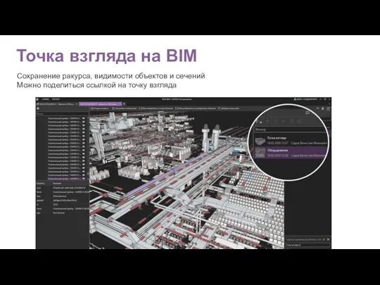 Точка взгляда на BIM Сохранение ракурса, видимости объектов и сечений Можно поделиться ссылкой на точку взгляда