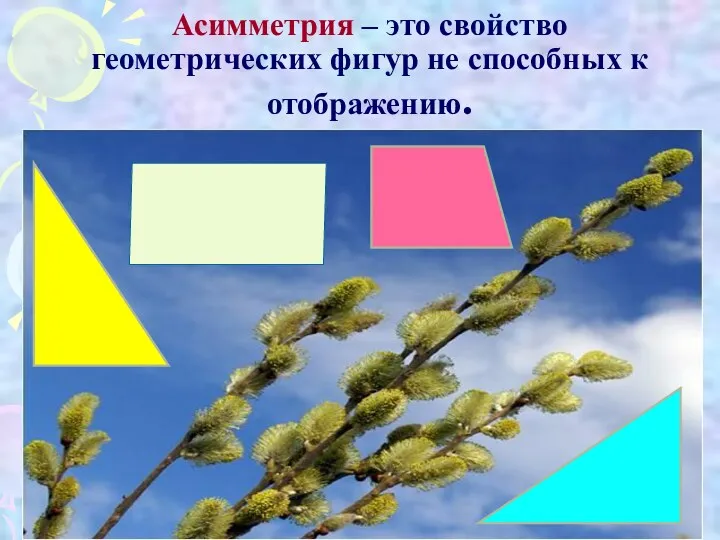 Асимметрия – это свойство геометрических фигур не способных к отображению.