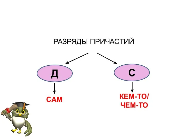 РАЗРЯДЫ ПРИЧАСТИЙ Д С САМ КЕМ-ТО/ ЧЕМ-ТО