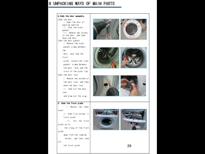 8 UNPACKING WAYS OF MAIN PARTS