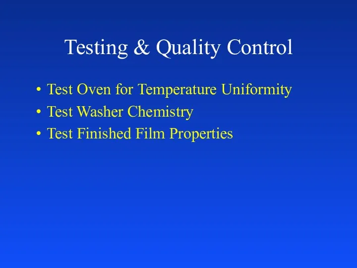 Testing & Quality Control Test Oven for Temperature Uniformity Test Washer Chemistry Test Finished Film Properties