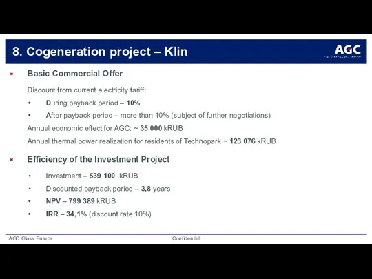 8. Cogeneration project – Klin Basic Commercial Offer Discount from