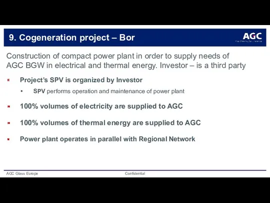 9. Cogeneration project – Bor Construction of compact power plant