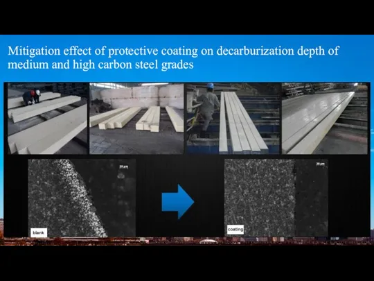 Mitigation effect of protective coating on decarburization depth of medium and high carbon steel grades