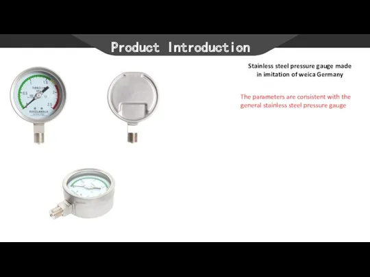 Product Introduction Stainless steel pressure gauge made in imitation of
