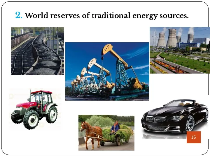 2. World reserves of traditional energy sources.