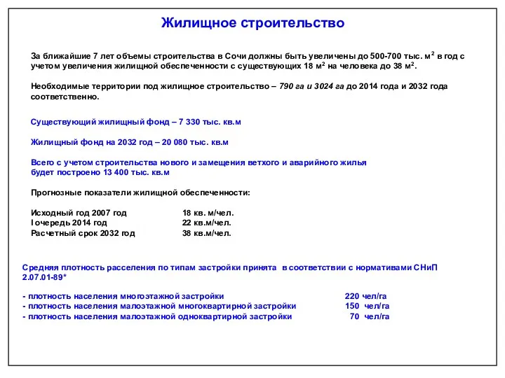 За ближайшие 7 лет объемы строительства в Сочи должны быть