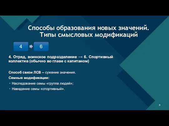 4. Отряд, воинское подразделение → 6. Спортивный коллектив (обычно во