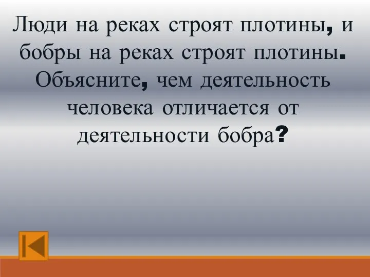 Люди на реках строят плотины, и бобры на реках строят