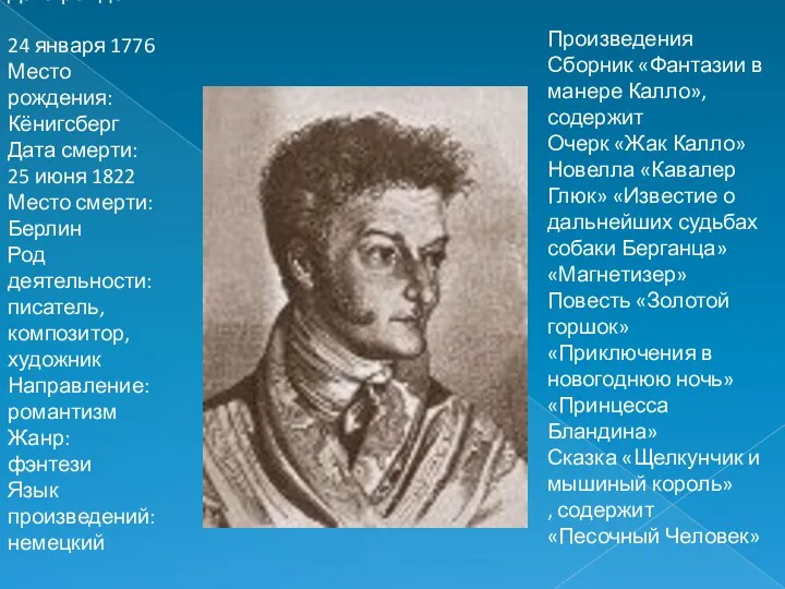 Дата рождения: 24 января 1776 Место рождения: Кёнигсберг Дата смерти: 25 июня 1822