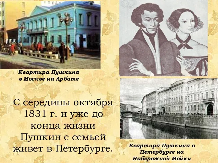 Квартира Пушкина в Москве на Арбате С середины октября 1831