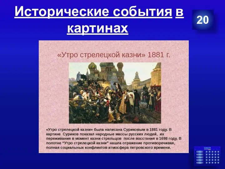 Исторические события в картинах 20