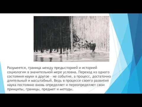 Разумеется, граница между предысторией и историей социологии в значительной мере