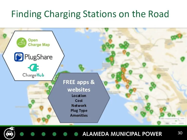 Finding Charging Stations on the Road FREE apps & websites Location Cost Network Plug Type Amenities