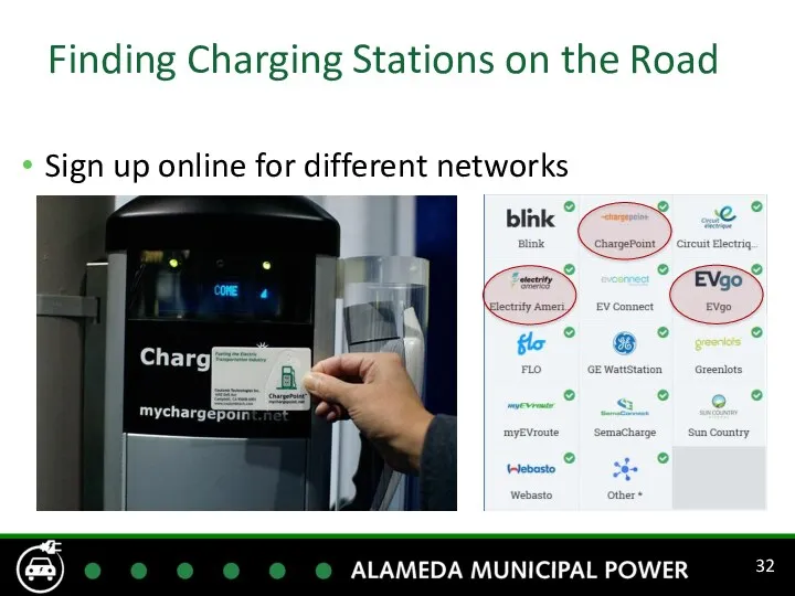 Finding Charging Stations on the Road Sign up online for different networks