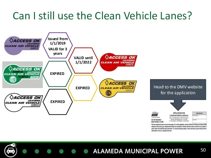 Can I still use the Clean Vehicle Lanes? Head to the DMV website for the application