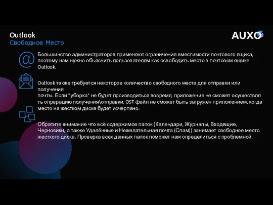 Большинство администраторов применяют ограничения вместимости почтового ящика, поэтому нам нужно