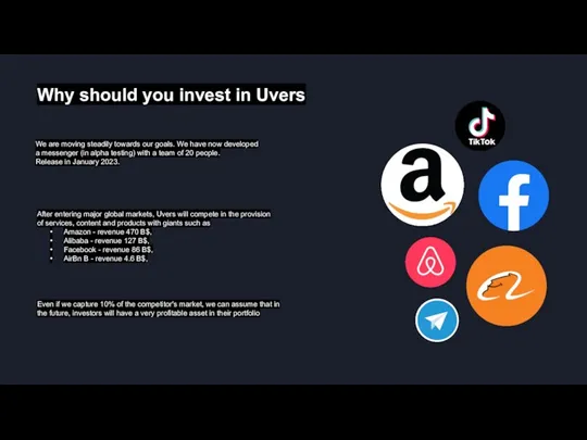 Why should you invest in Uvers We are moving steadily