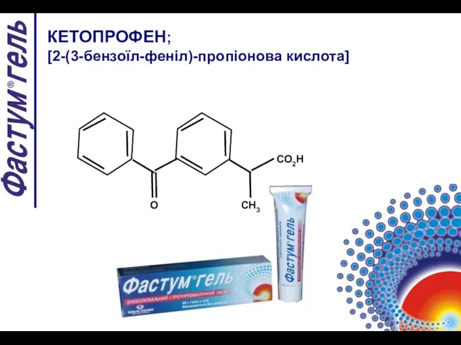 КЕТОПРОФЕН; [2-(3-бензоїл-феніл)-пропіонова кислота]