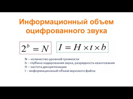 Информационный объем оцифрованного звука