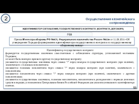 2 ГОЗ Приказ Министра обороны РФ №475, Федерального казначейства России