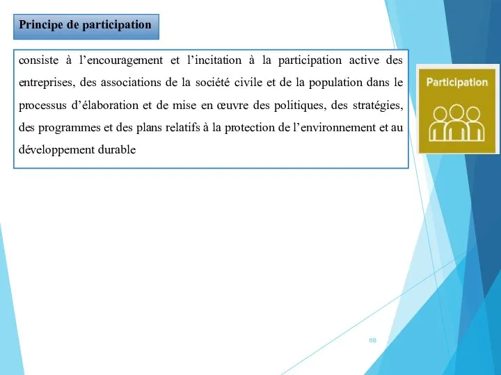 Principe de participation consiste à l’encouragement et l’incitation à la