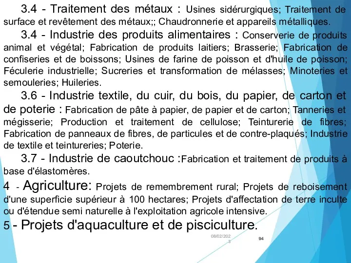 08/02/2023 3.4 - Traitement des métaux : Usines sidérurgiques; Traitement