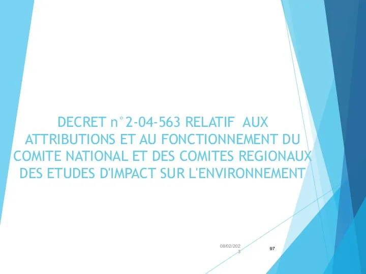 DECRET n°2-04-563 RELATIF AUX ATTRIBUTIONS ET AU FONCTIONNEMENT DU COMITE