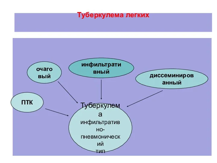 Туберкулема легких очаговый инфильтративный диссеминированный ПТК Туберкулема инфильтративно- пневмонический тип