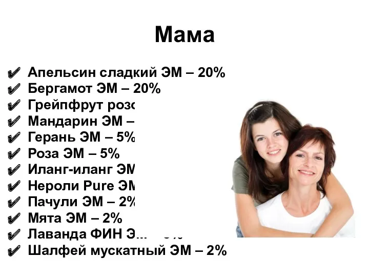 Мама Апельсин сладкий ЭМ – 20% Бергамот ЭМ – 20%