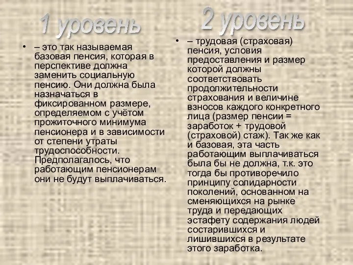 – это так называемая базовая пенсия, которая в перспективе должна