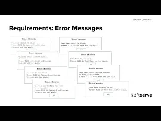 Requirements: Error Messages
