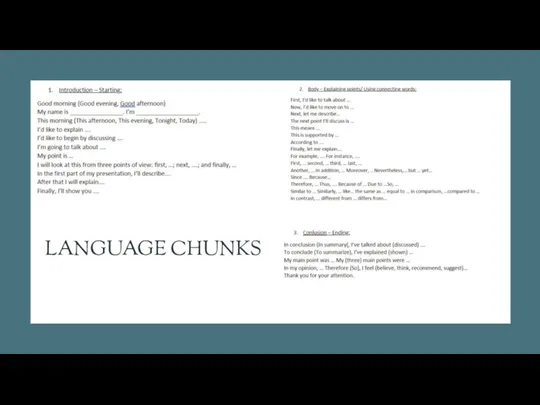LANGUAGE CHUNKS