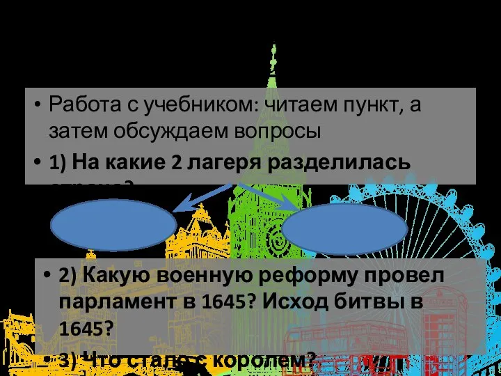 5. Гражданская война между королём и парламентом. Работа с учебником: