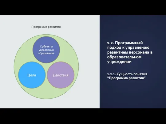 1.2. Программный подход к управлению развитием персонала в образовательном учреждении