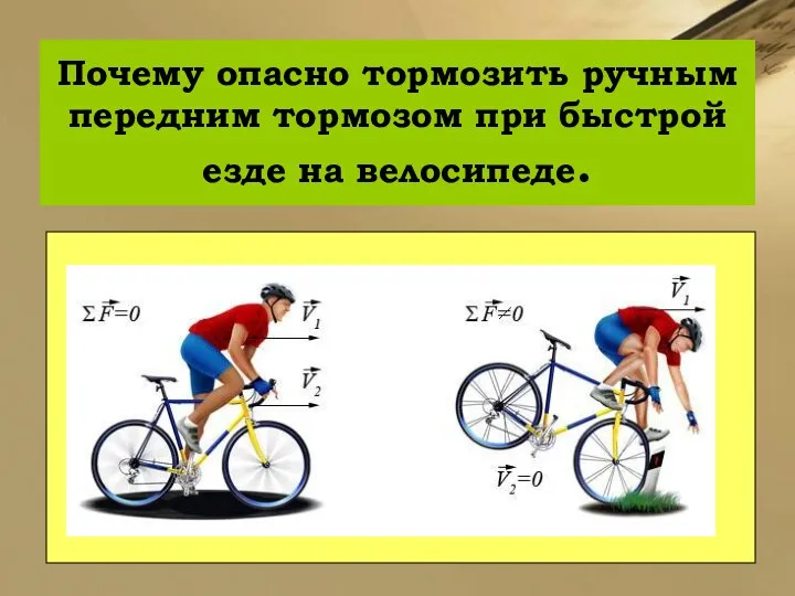 Почему опасно тормозить ручным передним тормозом при быстрой езде на велосипеде.