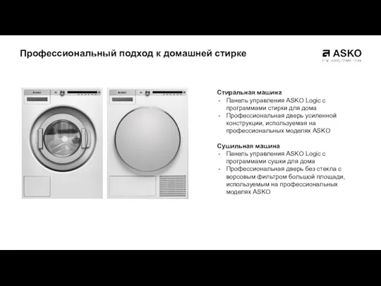 Профессиональный подход к домашней стирке Стиральная машина Панель управления ASKO