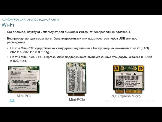 Конфигурация беспроводной сети Wi-Fi Как правило, ноутбуки используют для выхода