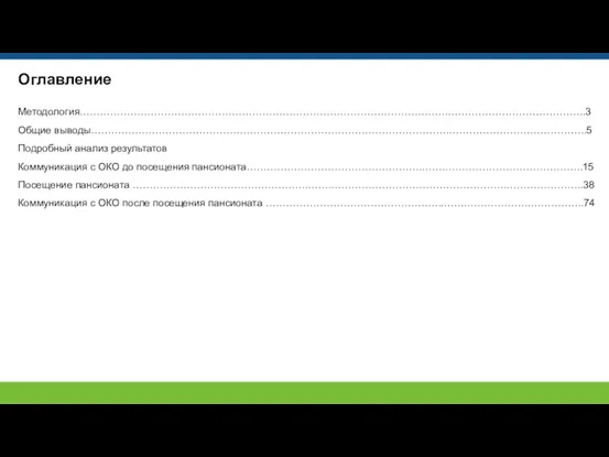 Оглавление Методология……………………………………………………………………………………………….…………………………………..3 Общие выводы…………………………………………………………………………………………….…………………………………..5 Подробный анализ результатов Коммуникация с ОКО