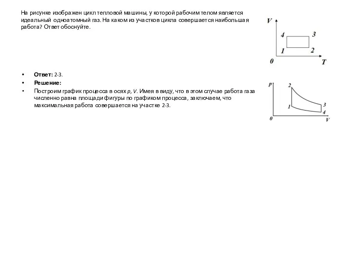 На рисунке изображен цикл тепловой машины, у которой рабочим телом