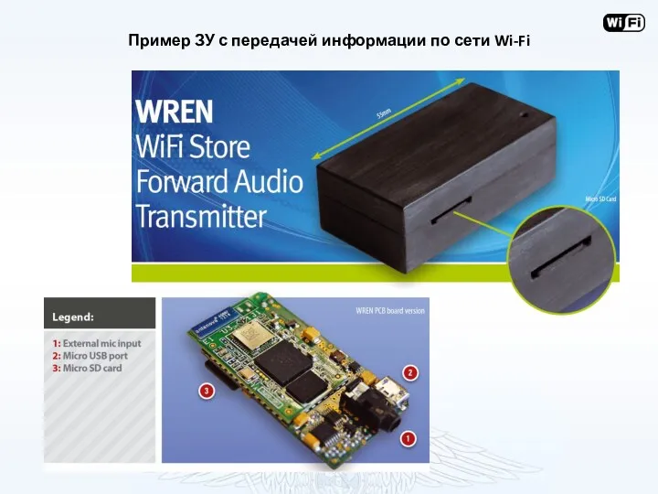 Пример ЗУ с передачей информации по сети Wi-Fi