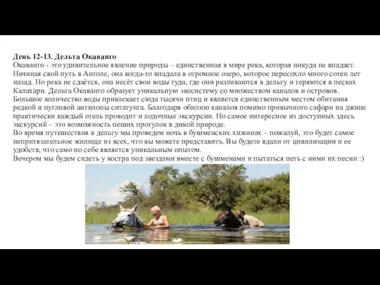 День 12-13. Дельта Окаванго Окаванго - это удивительное явление природы – единственная в