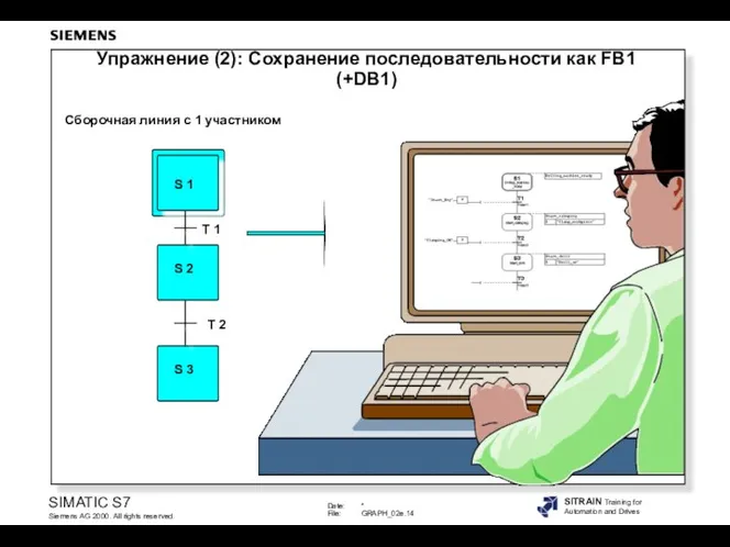 Сборочная линия с 1 участником Упражнение (2): Сохранение последовательности как FB1 (+DB1)