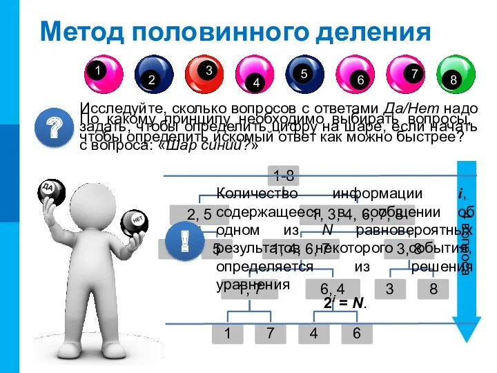 Метод половинного деления 4 вопроса Исследуйте, сколько вопросов с ответами